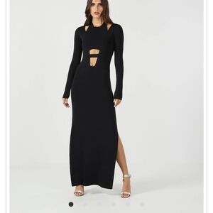 BCBGMaxAzria Black Maxi Cut-Out Dress